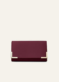 Matching Color Matte Satin Envelope Clutch Bag