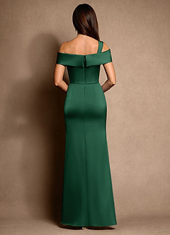 Azazie Altonia Mother of the Bride Dresses Dark Green Mermaid Off the Shoulder Stretch Satin Dress image3