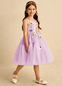 Azazie Osea Robe Demoiselle D'honneur Fillette Robe Princesse en Tulle Plissée Rose Bonbon image5