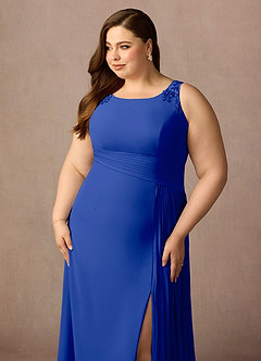 Azazie Galvan Mother of the Bride Dresses Royal Blue A-Line Sequins Chiffon Dress image13