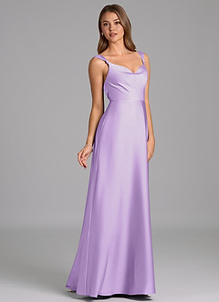 Azazie Beatrice 신부 들러리 드레스 A라인 스윗하트 네크라인 스트레치 새틴 바닥 길이 드레스 image5