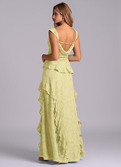 Azazie Sloane Bridesmaid Dresses Lemon Sorbet A-Line Sweetheart Neckline Floral Burnout Dress image2