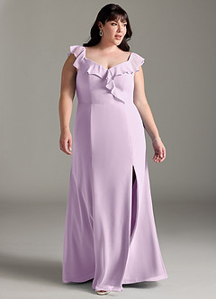 Azazie Sophie Bridesmaid Dresses Frosted Lilac A-Line Off the Shoulder Chiffon Convertible Dress image9
