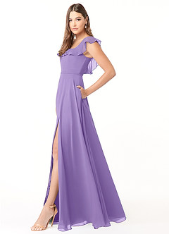 Azazie Jinny Bridesmaid Dresses Tahiti A-Line Square Neckline Ruched Chiffon Dress image3