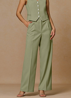 front Rowan Pistachio Refined Weave Performance pants