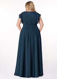 Azazie Daphne Modest Bridesmaid Dresses A-Line Ruffled Chiffon Floor-Length Dress image7