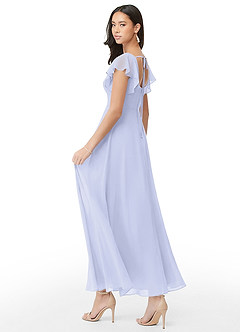 Azazie Bondi Bridesmaid Dresses Lavender A-Line Ruched Chiffon Dress image4