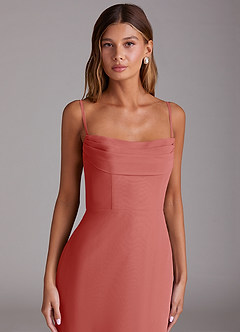 Azazie Saige Abiti da Damigella Abito Convertibile A-Line in Chiffon a Spalla Scoperta Rosa Antica image2