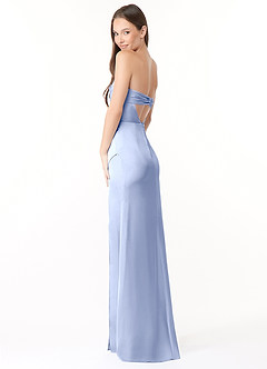 Azazie Leonis Vestidos de damas de honor Vestido de Hielo de Satén Elástico de Corte Sirena Convertible con Plisado image13