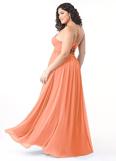 Azazie Aaida Bridesmaid Dresses Sunset A-Line Corset Chiffon Dress image10