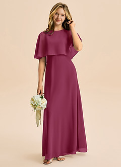 Azazie Maris Junior Abito A-Line in Chiffon Gelso image1