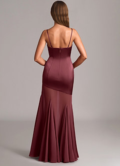 Azazie Uma Bridesmaid Dresses Merlot Mermaid Strapless Chiffon Convertible Dress image5