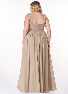Azazie Zapheira Brudtärnklänningar Klänning av A-Linje i Chiffong Ruched Taupe image8