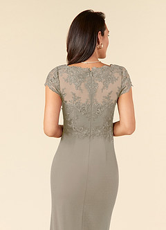 Azazie Carmen vestidos de madre de la novia Vestido de Gris Pardo de Encaje de Recto image6