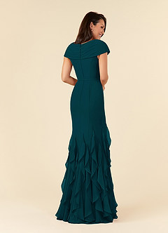 Azazie Bailora Mother of the Bride Dresses Pine Mermaid Ruched Chiffon Dress image3