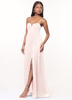 Azazie Marsol Final Sale Cabernet A-Line Corset Mesh Dress image3