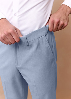 front Savile Light Blue Wool Blend Dress Pants