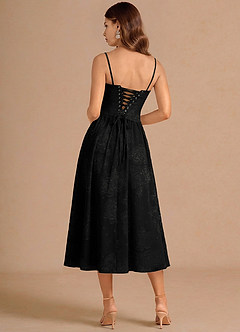 Isaura Black Midi Dress image2