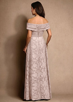 Azazie New Britain Mère de la mariée Robes Robe Trapèze en Blumen-Burnout Plissée Rose Pâle image3