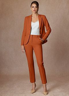 front Whitney Spalona Pomarańcza Kombinezon Ze Spodniami O Pełnej Długości I Rozciągliwym Splocie