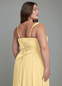 Azazie Stephanie Bridesmaid Dresses Butter A-Line Pleated Stretch Satin Dress image12