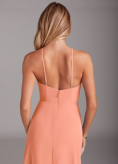 Azazie Bailey Final Sale Sunset A-Line Halter Side Slit Chiffon Dress image8