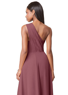 Azazie Ashley Abiti da Damigella Abito A-Line in Chiffon Drappeggiato Rosa Del Deserto image3