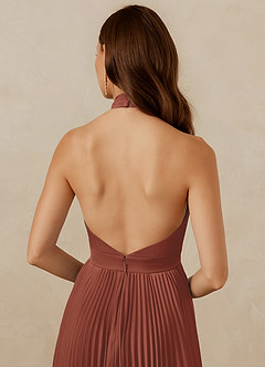 Christian Siriano Bridal for Azazie 1007 Bridesmaid Dresses Auburn A-Line Pleated Stretch Satin Dress image7