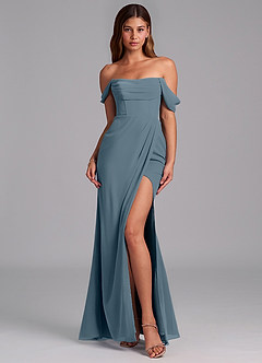 Azazie Johana Bridesmaid Dresses Twilight Mermaid Off the Shoulder Chiffon Convertible Dress image3