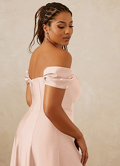 Christian Siriano Bridal for Azazie 1002 Bridesmaid Dresses Blushing Pink A-Line Off the Shoulder Stretch Satin Convertible Dress image10