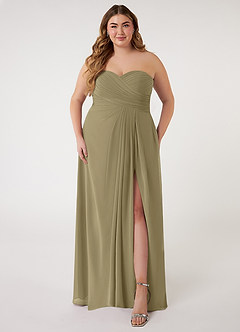 Azazie Arabella Allure Bridesmaid Dresses Moss Green A-Line Sweetheart Neckline Chiffon Convertible Dress image12