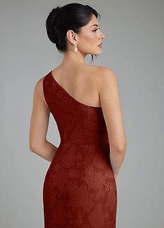 Azazie Akilah Bridesmaid Dresses Terracotta Mermaid One Shoulder Floral Burnout Dress image7