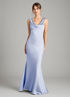 Azazie Rylina Bridesmaid Dresses Ice Mermaid Stretch Satin Dress image1