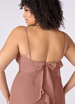 Barbie ♥ Azazie Bridesmaid Dresses Cedar Rose Sheath Bow Chiffon Dress image8