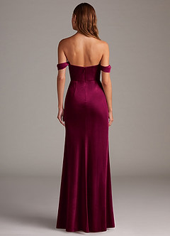 Azazie Saige Bridesmaid Dresses Cabernet Sheath Off the Shoulder Velvet Convertible Dress image5