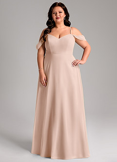 Azazie Marley Bridesmaid Dresses English Rose A-Line Off the Shoulder Chiffon Convertible Dress image11