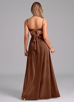 Azazie Zeya Suknie dla druhen Linia A Pofałdowany Aksamit Do ziemi Sukienka image7