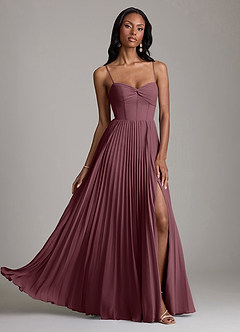 Azazie Akiko Bridesmaid Dresses Sangria A-Line Sweetheart Neckline Chiffon Dress image1