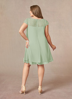 Azazie Tess Mother of the Bride Dresses Dusty Sage Empire Sequins Chiffon Dress image8