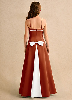 Azazie Izel Junior Formal Flower Girl Klänningar Klä A-Line i Matt satäng Plisserad image7