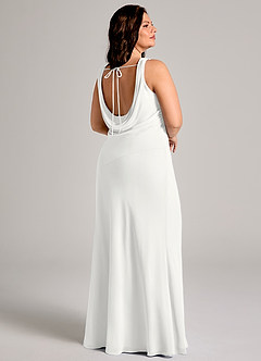 Azazie Rylina Bridesmaid Dresses White Mermaid Pleated Chiffon Dress image8