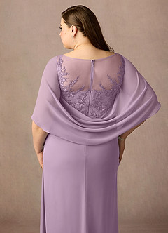 Azazie Hera Abiti per la Madre della Sposa Abito A-Line in Chiffon in Pizzo con Mantellina Glicine image12