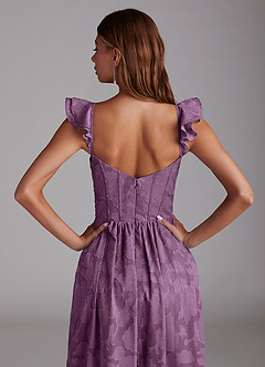 Azazie Denisse Bridesmaid Dresses Wisteria A-Line Ruched Floral Burnout Dress image6