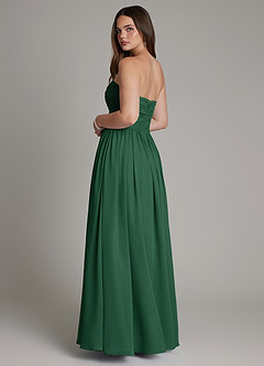 Azazie Andreina Bridesmaid Dresses Dark Green A-Line Pleated Chiffon Dress image3