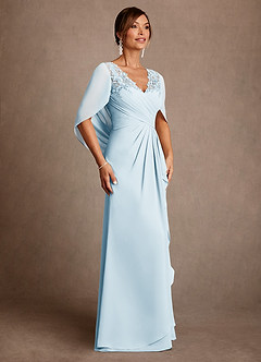 Azazie Santa Clara Mother of the Bride Dresses Sky Blue A-Line Lace Dress image3