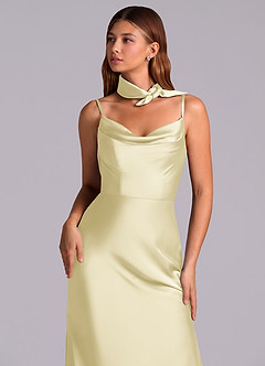 Azazie Yazmine Schlussverkauf Meerjungfrau-Linie Plissee Stretch-Satin Kleid Dusty Sage image8