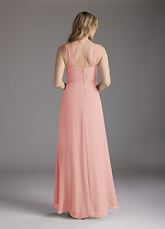 Azazie Weisz Kleider für die Brautmutter A-Linie Quadratischer Ausschnitt Gefaltet Chiffon Kleid Rosettenrosa image6
