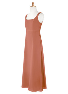 Azazie Renee Junior A-Linie Seitliche Cut-Outs Chiffon Kleid Mai Tai image7
