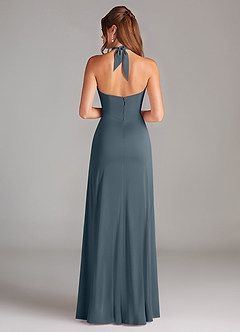 Azazie Elliana Bridesmaid Dresses Twilight A-Line Side Slit Stretch Satin Dress image6