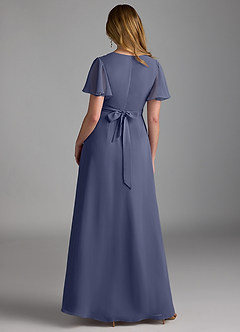 Azazie Zaniah Bridesmaid Dresses Stormy A-Line Chiffon Dress image2